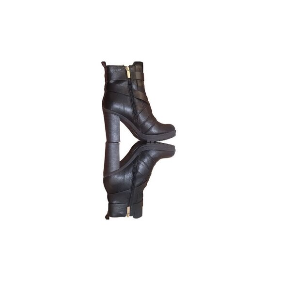 GUESS WOMEN'S FAUX LEATHER ANKLE BLOCK PUMPS HEEL BOOTS SIZE 6 - Picture 5 of 12